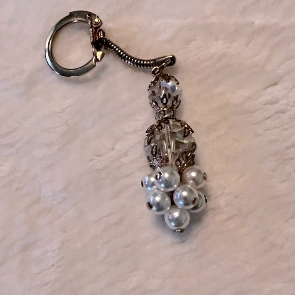 Vintage Aurora Borealis Crystal Pearl Keychain - Picture 2 of 6